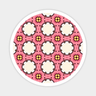 Abstract Floral Cat Dreams: Pretty in Pink Magnet